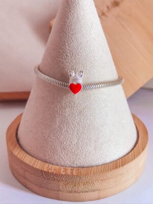 BERLOQUE CORAÇÃO COROA MINI VERMELHO