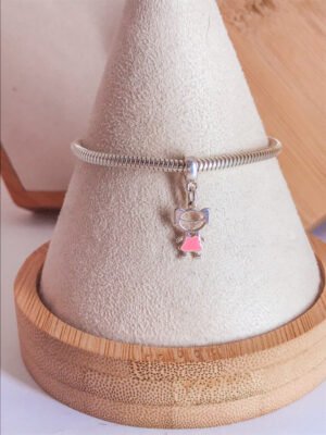 BERLOQUE MENINA VAZADA VESTIDO ROSA PENDENTE