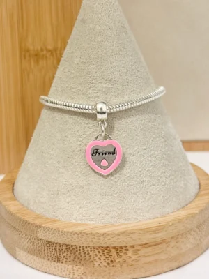 BERLOQUE CORAÇÃO FRIEND ROSA PENDENTE